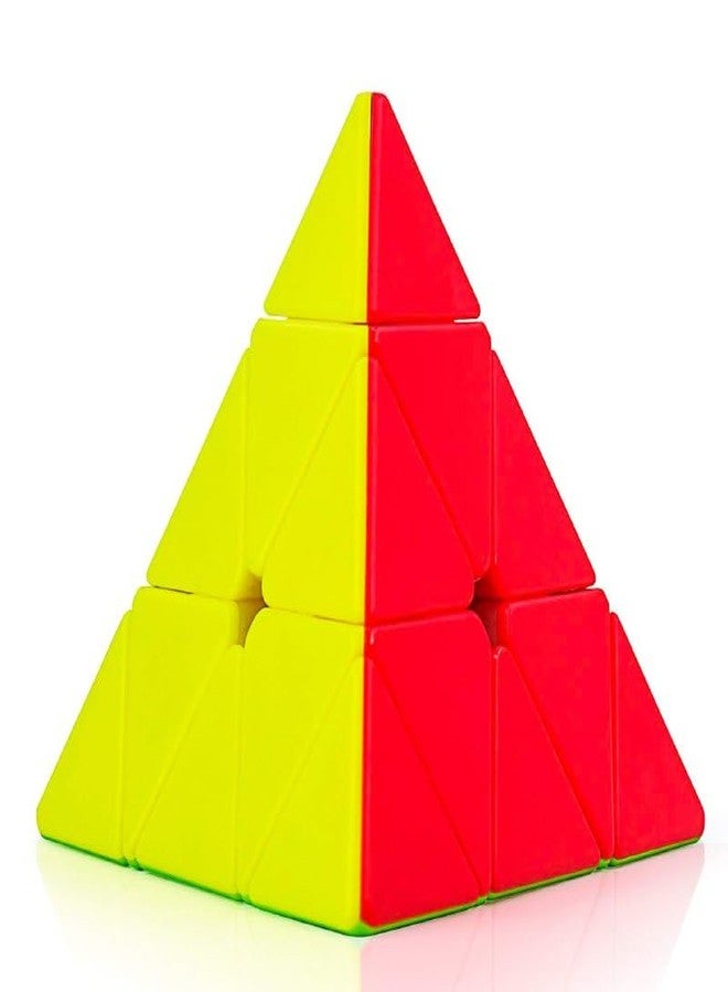 AESTROKE Triangle Pyramid Magic Cube,Pyramid Speed Cube Puzzle, 9.5cm, Stickerless Design, Multicolor ABS Material, 81g - Image 1